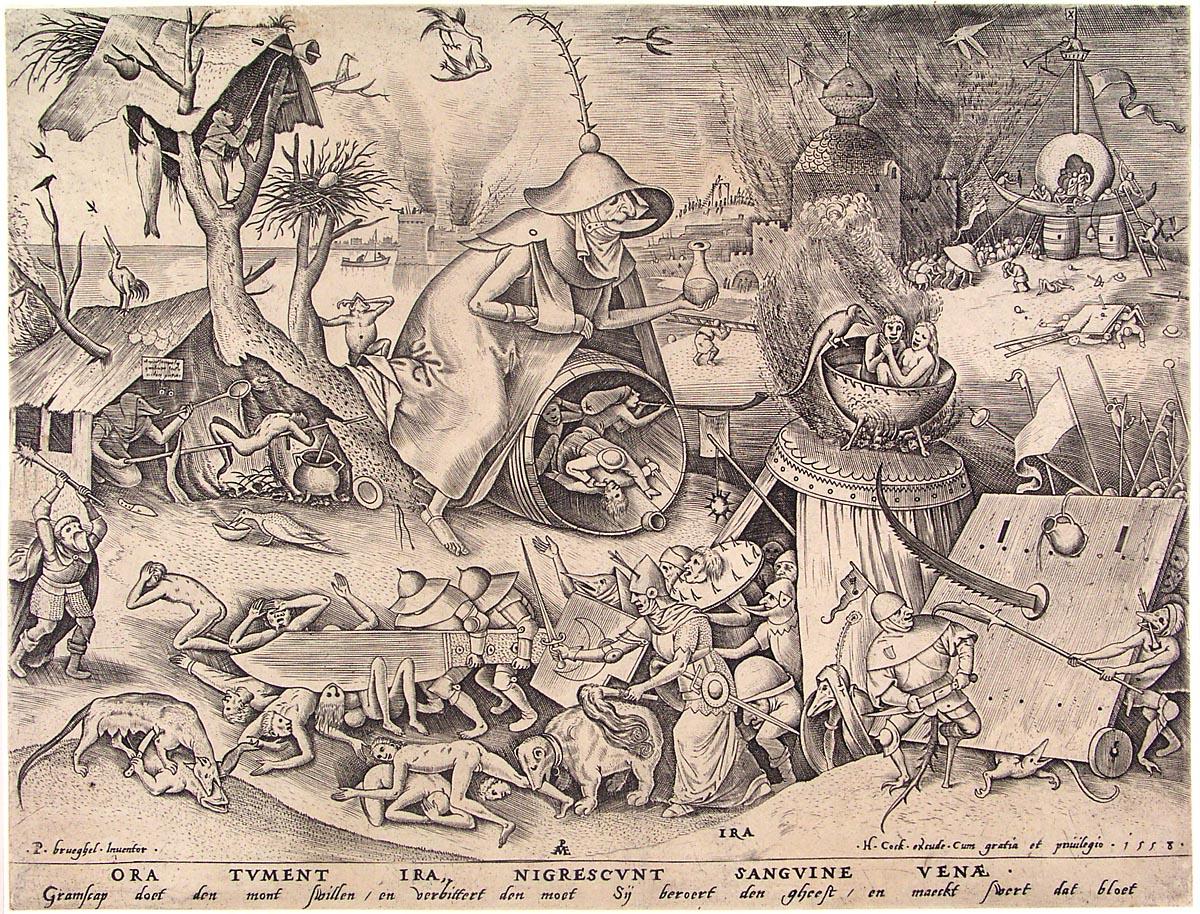 Anger makes the mouth swell and blackens the blood in the veins by Pieter van der Heyden